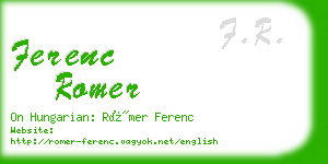 ferenc romer business card